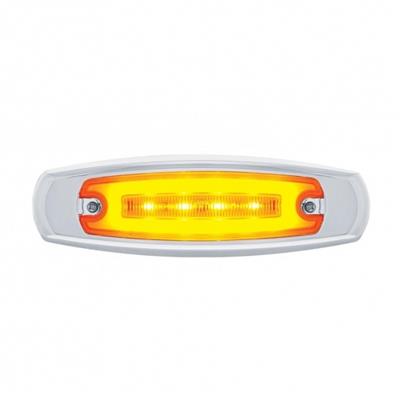 16 LED "GLO" Rectangular Clearance/Marker Light W/ Bezel - Amber LED/Amber Lens