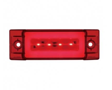 16 LED Rectangular GloLight (Clearance/Marker) - Red LED/ Red Lens