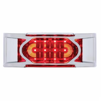 16 LED Reflector Light (Clearance/Marker) With Chrome Bezel - Red LED/Red Lens