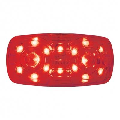 16 Red Led Rectangular "Tiger Eye" Clearance/Marker Light - Red Lens
