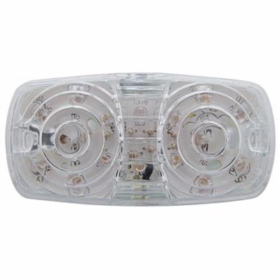 16 Red Led Rectangular "Tiger Eye" Clearance/Marker Light W/ 2 Plug - Clear Lens