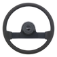 16" Steering Wheel Polyurethane Rim, Black Powder Coated 2-Spoke, Black Textured Bezel, Black Horn Button