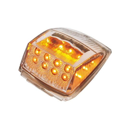 17 Amber Led Square Reflector Cab Light - Clear Lens