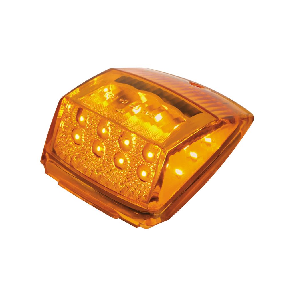 17 Amber Led Waterproof Square Cab Light W/ Reflector - Amber Lens