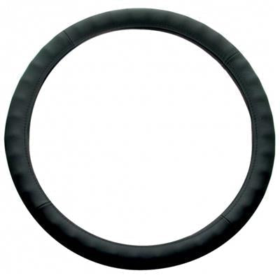 18" Leather Steering Wheel Cover - Black