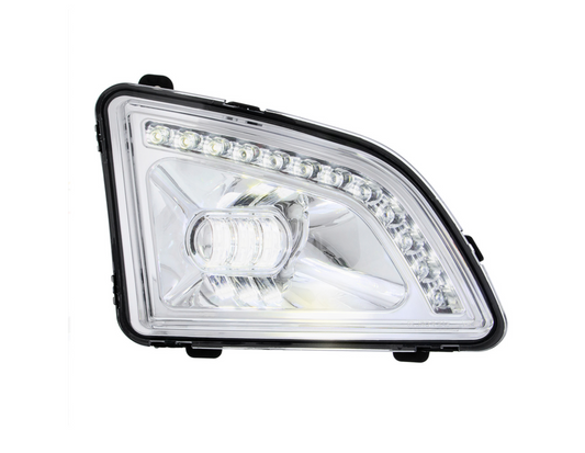 18 LED CHROME PROJECTOR FOG LIGHT WITH POSITION LIGHT FOR 2018-2024 VOLVO VNL - PASSENGER/RIGHT