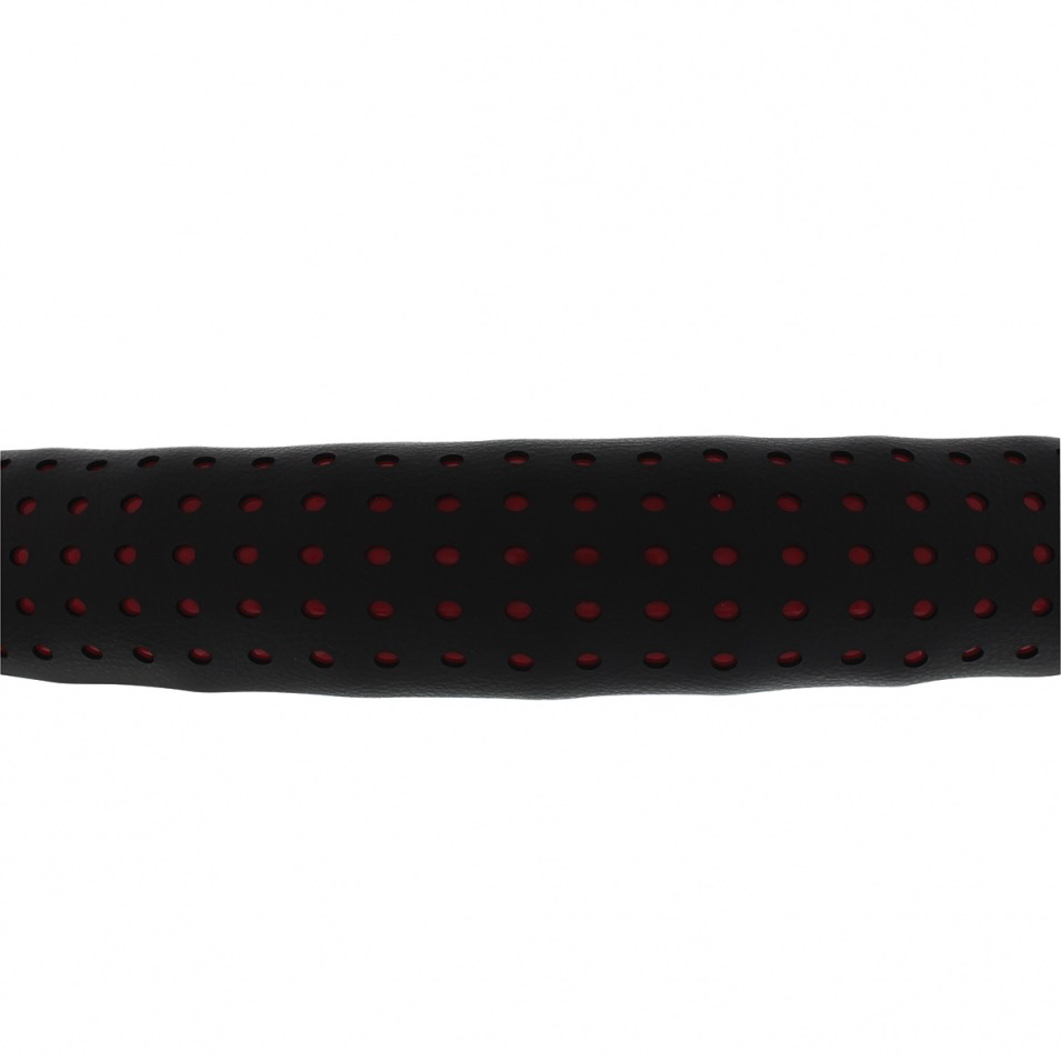 18 Perforated Leather Steering Wheel Cover - Red Wheels