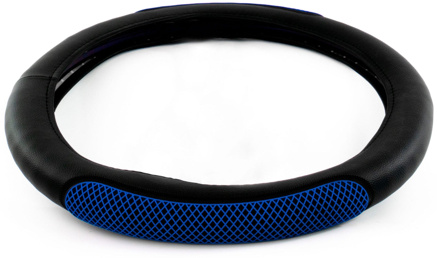 18″ RUBBER DIAMOND ANTI-SLIP STEERING WHEEL COVER – BLUE