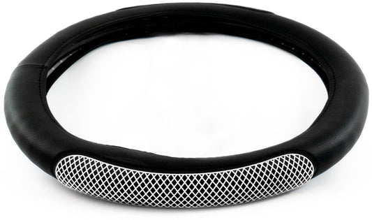 18″ RUBBER DIAMOND ANTI-SLIP STEERING WHEEL COVER – WHITE