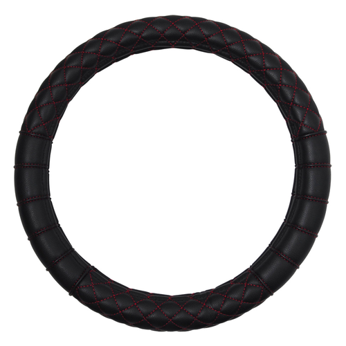 18" Steering Wheel Cover - Lightning. Red Stitching