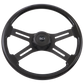 18" Steering Wheel Midnight Black - Black Rim, Matte Black 4-Spoke w/Slot Cut Outs, Matte Black Bezel, Matte Black HB