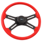 18" Steering Wheel Midnight " Viper Red" Steering Wheel. Matte Black 4-Spoke w/Slot Cut Outs, Matte Black Bezel, Matte Black HB