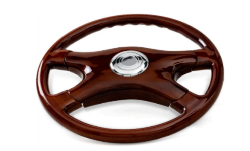 18" Steering Wheel Wood (Mahogany) w/ Peterbilt Hub Adaptor 98+ (PB98UPHUB).