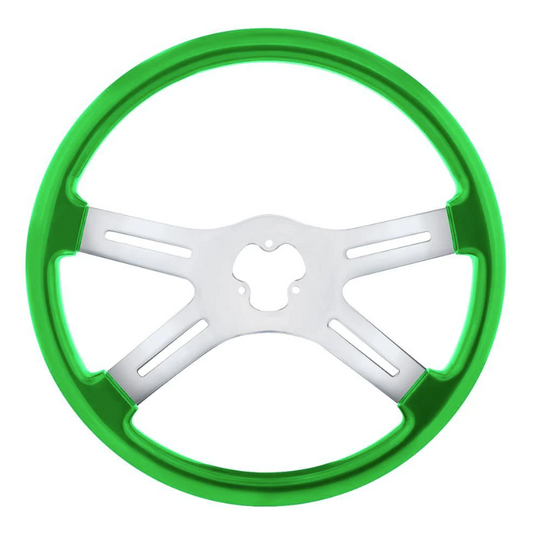 18" Vibrant Color 4 Spoke Steering Wheel - Candy Apple Green