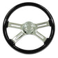 18" Wood Steering Wheel - 4 Spoke Classic (BLACK)