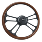 18" Wood Steering Wheel Black Matte 4-Spoke - Phoenix