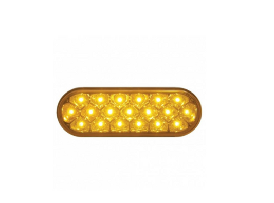 19 LED 6" OVAL REFLECTOR TURN SIGNAL LIGHT - AMBER LED/AMBER LENS
