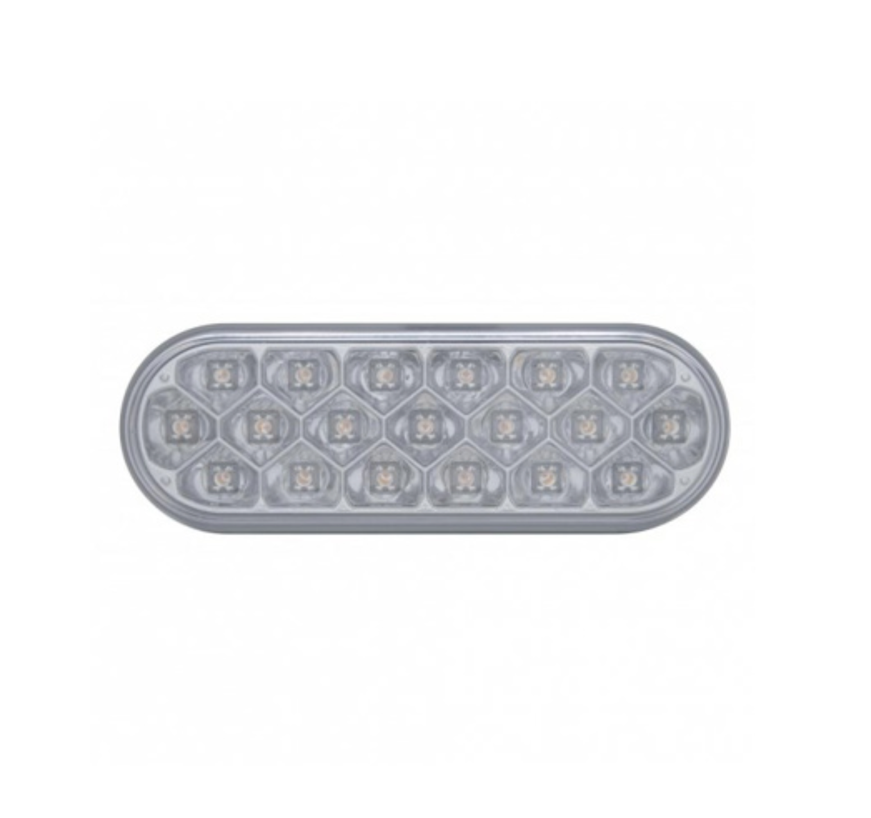 19 LED 6" OVAL REFLECTOR TURN SIGNAL LIGHT - AMBER LED/CLEAR LENS