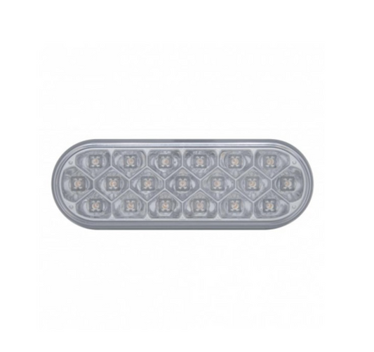 19 LED 6" OVAL REFLECTOR TURN SIGNAL LIGHT - AMBER LED/CLEAR LENS