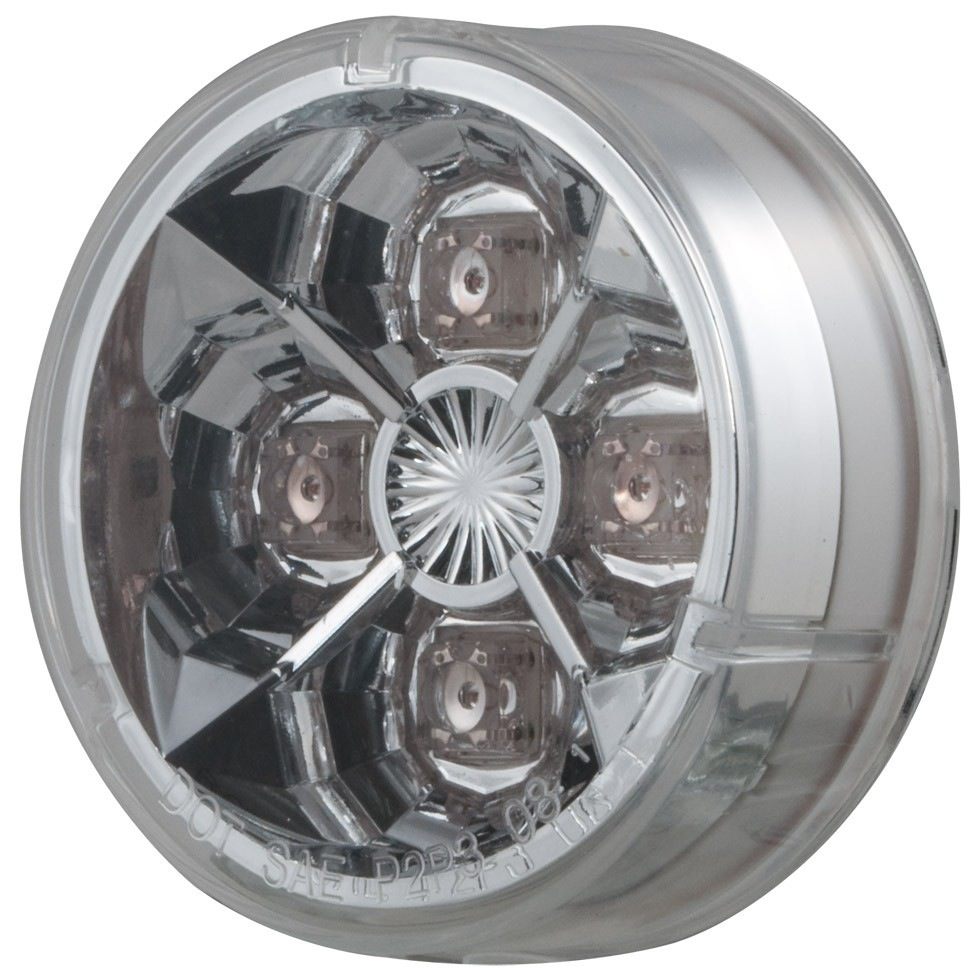 2.5 Round 4 Led Light (Red Leds / Clear Lens) Lighting & Accessories