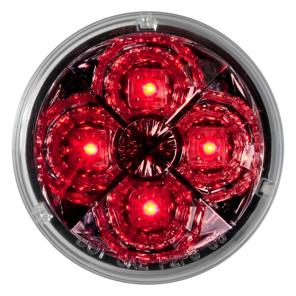 2.5 Round 4 Led Light (Red Leds / Clear Lens) Lighting & Accessories