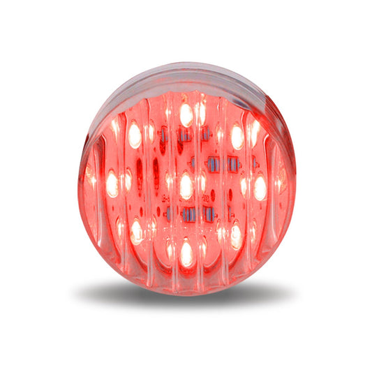 2.5" Clear Red Ribbed LED Marker Light (13 Diodes)