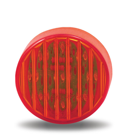 2.5" Red Ribbed Round LED Marker Light (13 Diodes)