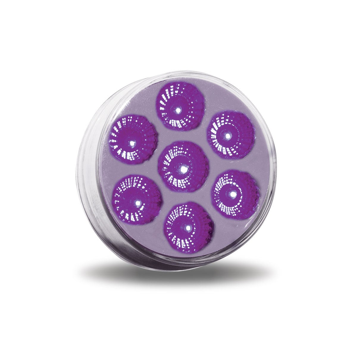 2.5" Round Red Marker to Purple Auxiliary Dual LED Light (7 Diodes)