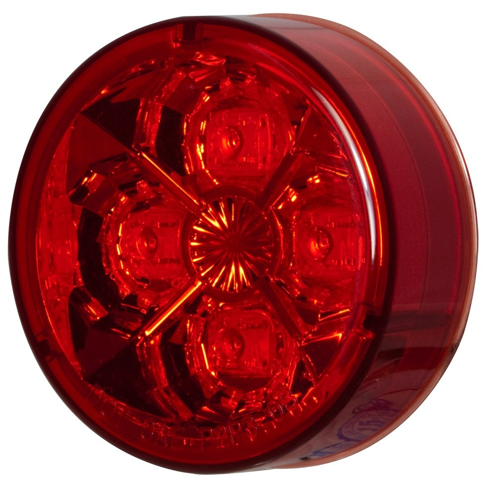 2.5 Round 4 Led Light (Red Leds / Red Lens) Lighting & Accessories
