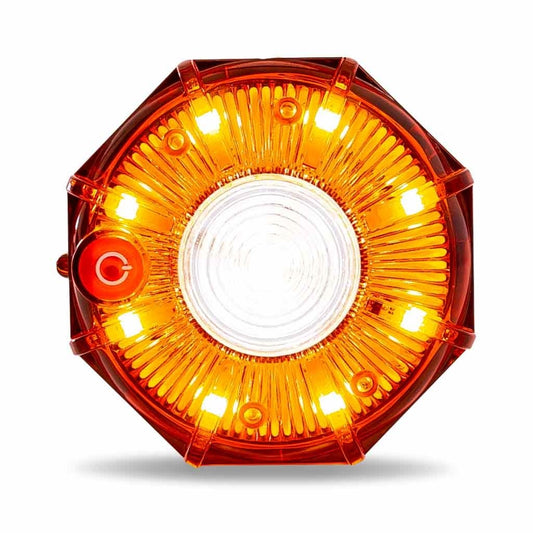 2" Dual Color Harzard LED. Amber/ White Strobe. White Auxiliary