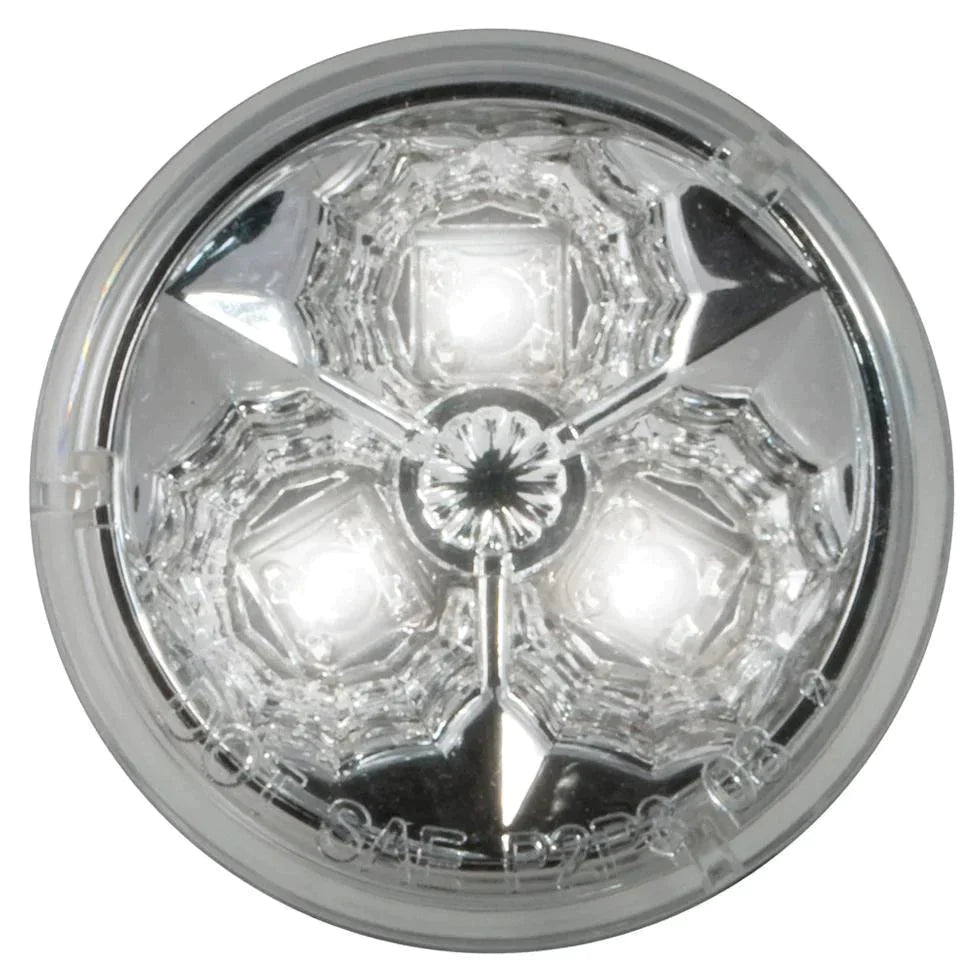 2" Round Star Design 3 LED White Marker Light 12V