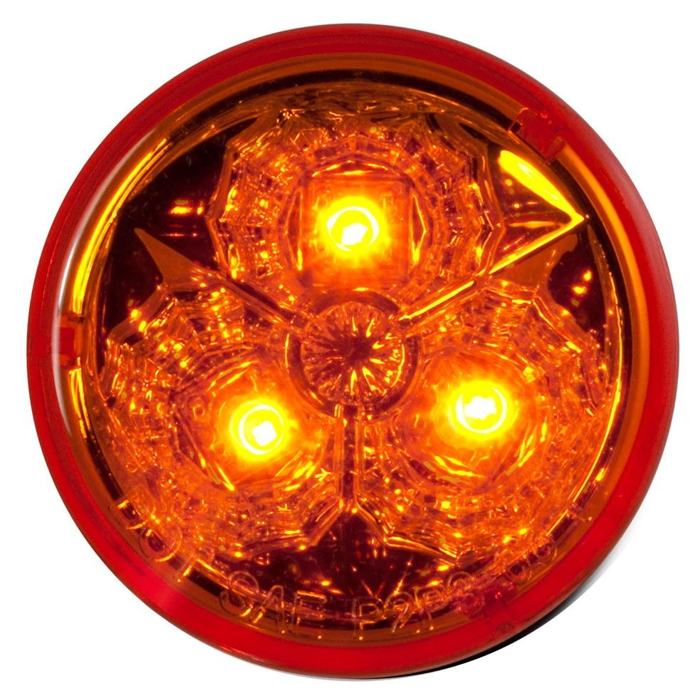 2 Round 3 Led Light (Amber Leds / Amber Lens) - Lighting & Accessories