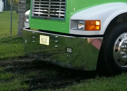 20” Chrome Bumper (International 4700) Wrap Around, Fog, And 8 Hidden Light Holes