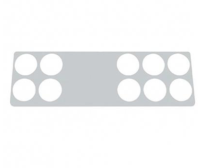 2006+ Kenworth Stainless Right Gauge Dash Panel Trim - 10 Holes