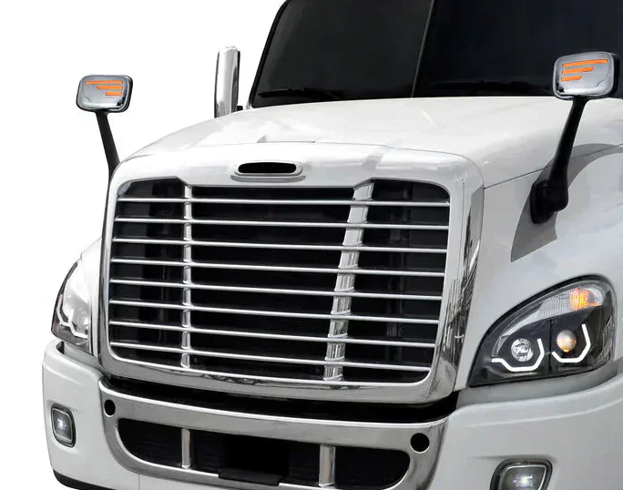 2008 + Freightliner Cascadia Grille with Bug Screen - Chrome