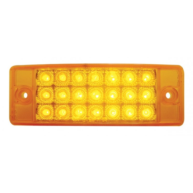 21 Led Rectangular Clearance/marker Light - Amber Led/amber Lens - Lighting & Accessories