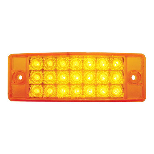 21 Amber Led Rectangular Clearance/Marker Reflector Light - Amber Lens