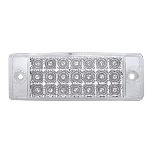 21 LED Rectangular Clearance/Marker Light - Red LED/Clear Lens
