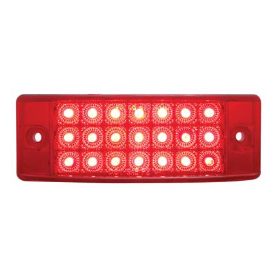 21 Red Led Rectangular Clearance/Marker Reflector Light - Red Lens