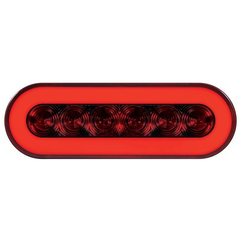 22 Led 6 Oval S/t/t & P/t/c Light - Glo W/ Red Led/red Lens - Lighting Accessories