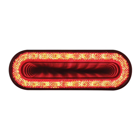 24 LED 6" Oval "MIRAGE" Stop Turn & Tail Light - Red LED/Clear Lens
