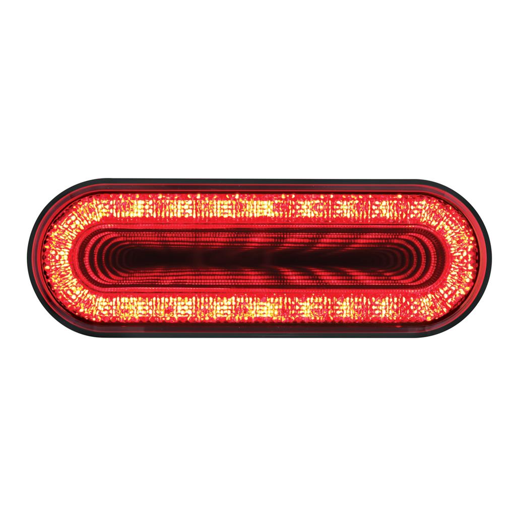 24 LED 6" Oval "MIRAGE" Stop, Turn & Tail Light - Red LED/Red Lens