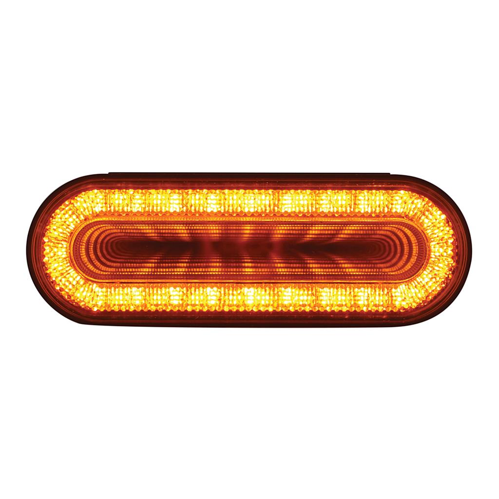 24 LED 6" Oval Mirage Turn Signal Light - Amber LED/Amber Lens