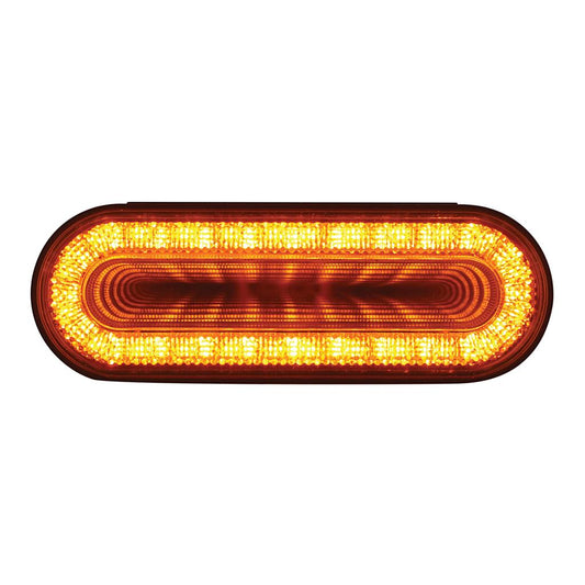 24 LED 6" Oval Mirage Turn Signal Light - Amber LED/Amber Lens