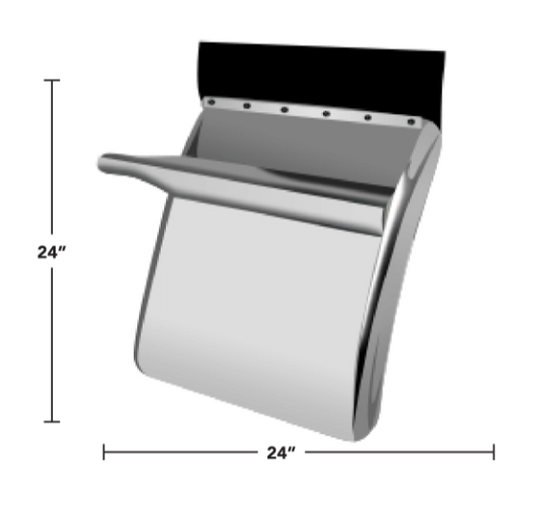 24″ QUARTER FENDERS W/ TRIANGLE MOUNTS STAINLESS STEEL