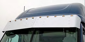 28010-10RW - Visor 16" Freightliner Cascadia 2008-Current  Mid/ High Roof, No Fact. w/ 10 Bulls Eye Holes