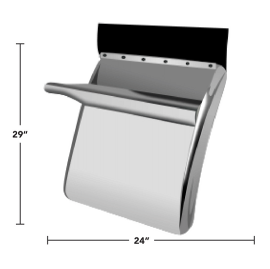 29″ QUARTER FENDERS W/ TRIANGLE MOUNTS STAINLESS STEEL