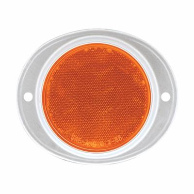 3 3/16" Round Reflector W/ Aluminum Mounting Base - Amber