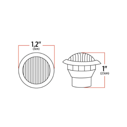 3/4″ Red Marker to Purple Auxiliary Round LED Light – 2 Diodes