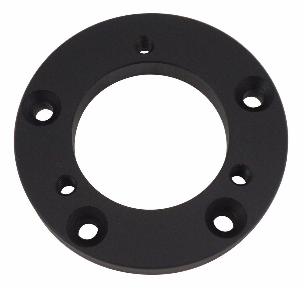 3:5 Hub Adapter Ring (3-Hole Economy Steering Wheel mates to 5-Hole Luxury Hub) - Black Aluminum